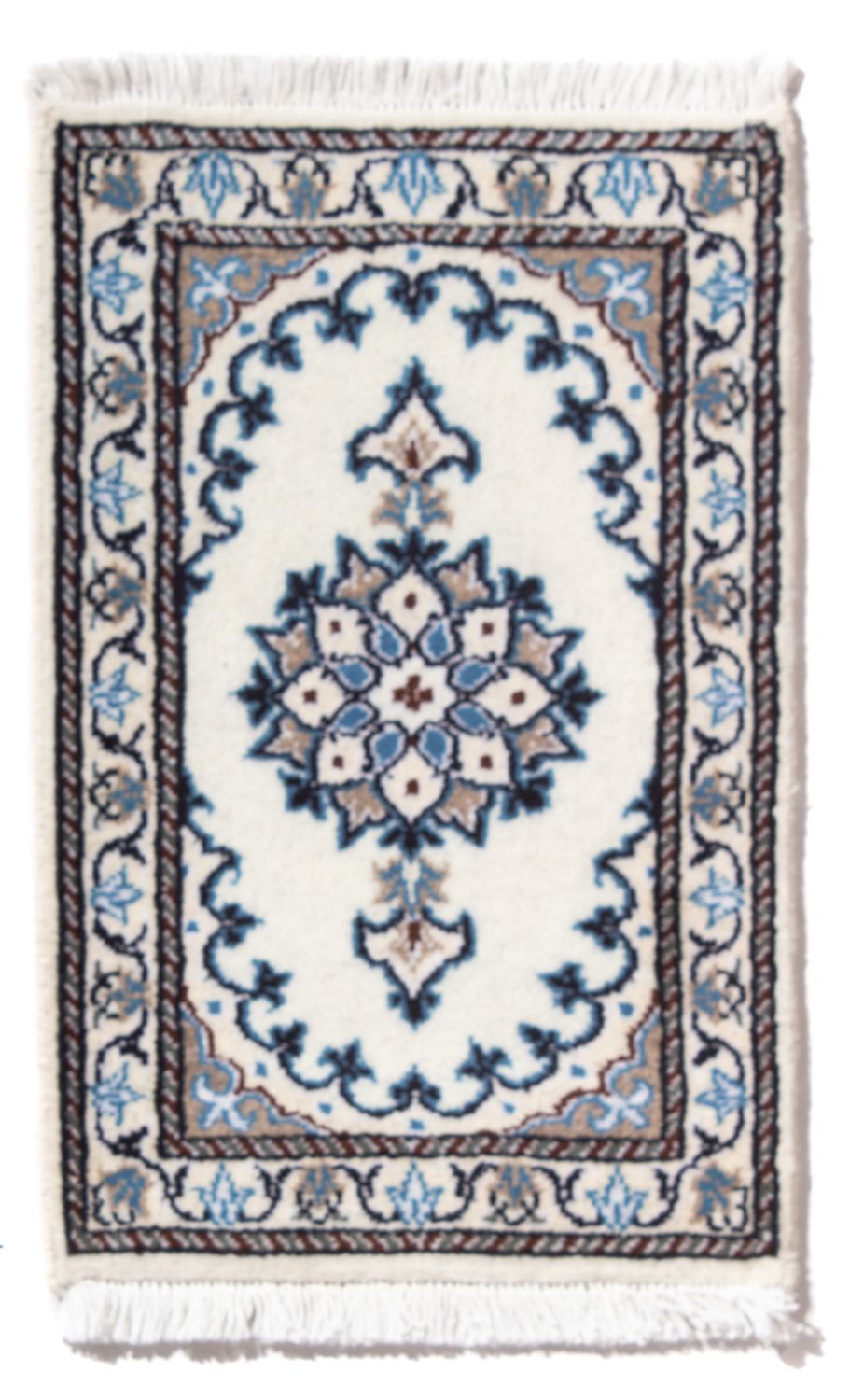 Tapis persan - Nain - 60 x 40 cm - bleu clair