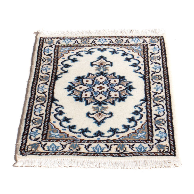 Tapis persan - Nain - 60 x 40 cm - bleu clair