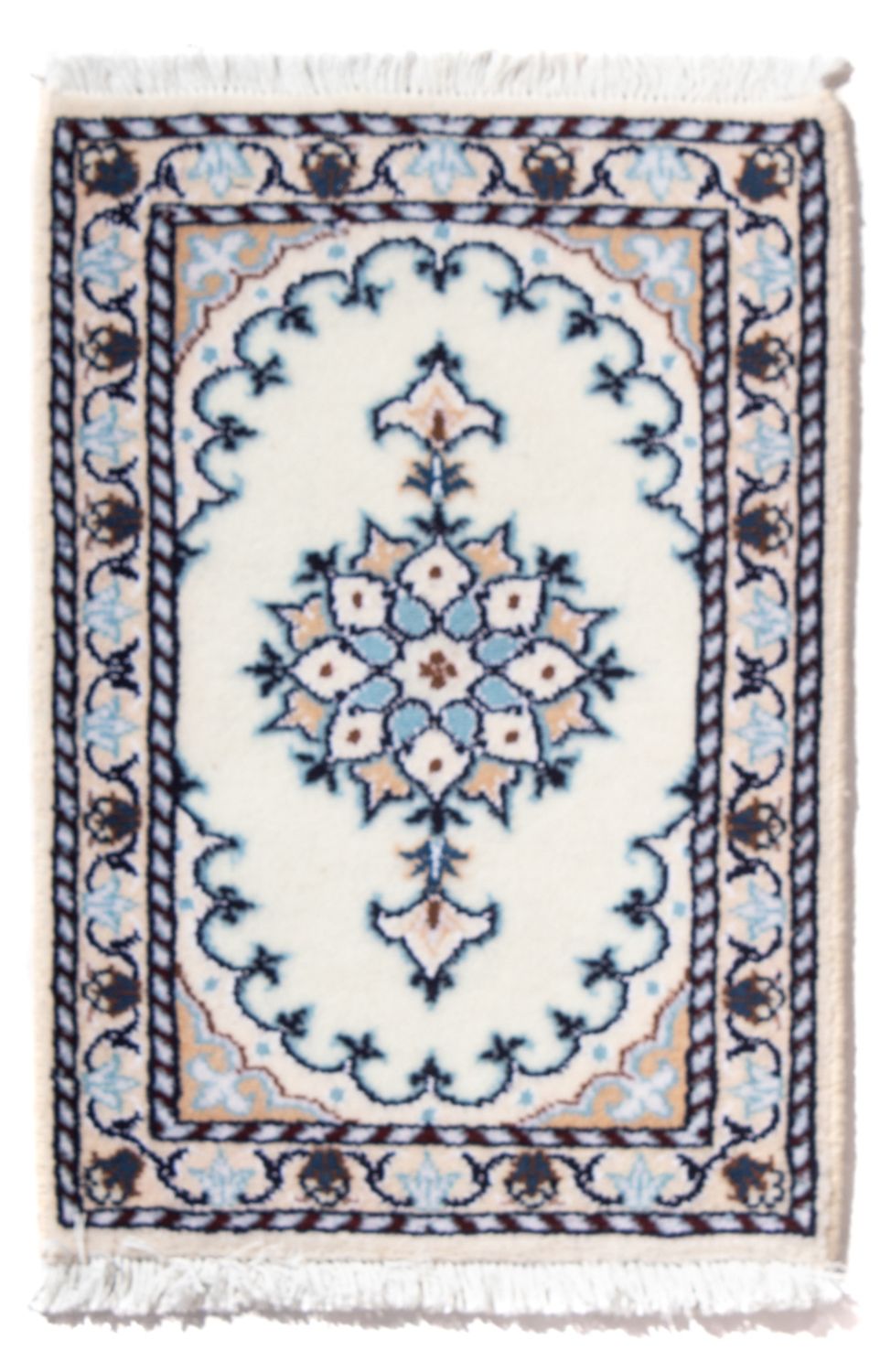 Tapis persan - Nain - 60 x 40 cm - bleu clair