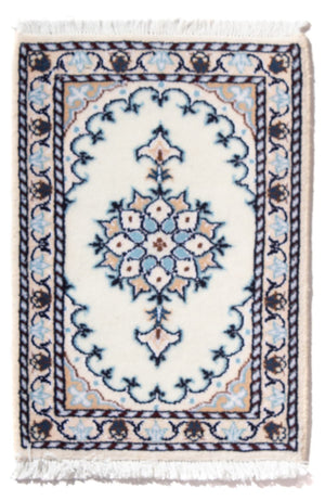 Tapis persan - Nain - 60 x 40 cm - bleu clair