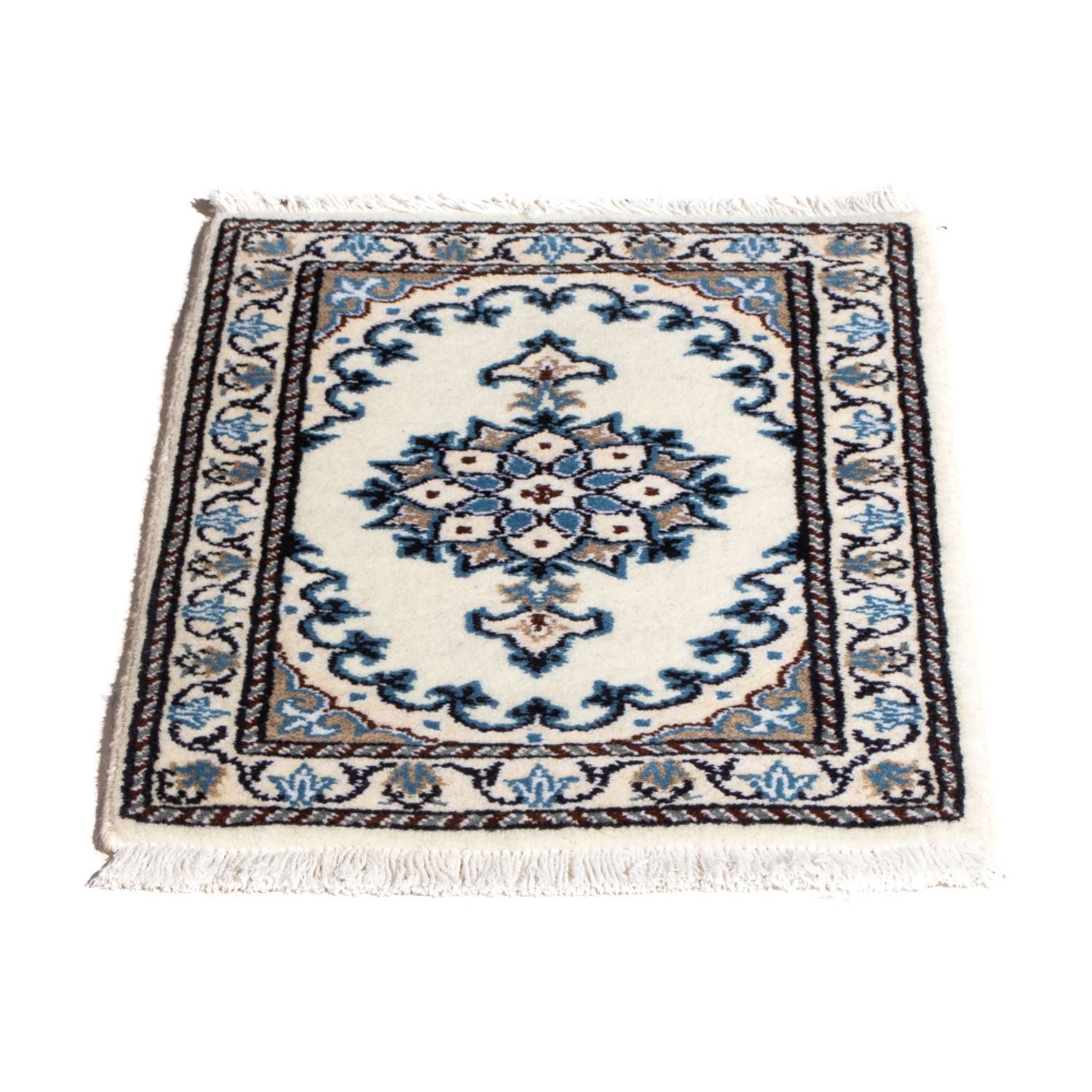 Tapis persan - Nain - 60 x 40 cm - bleu clair