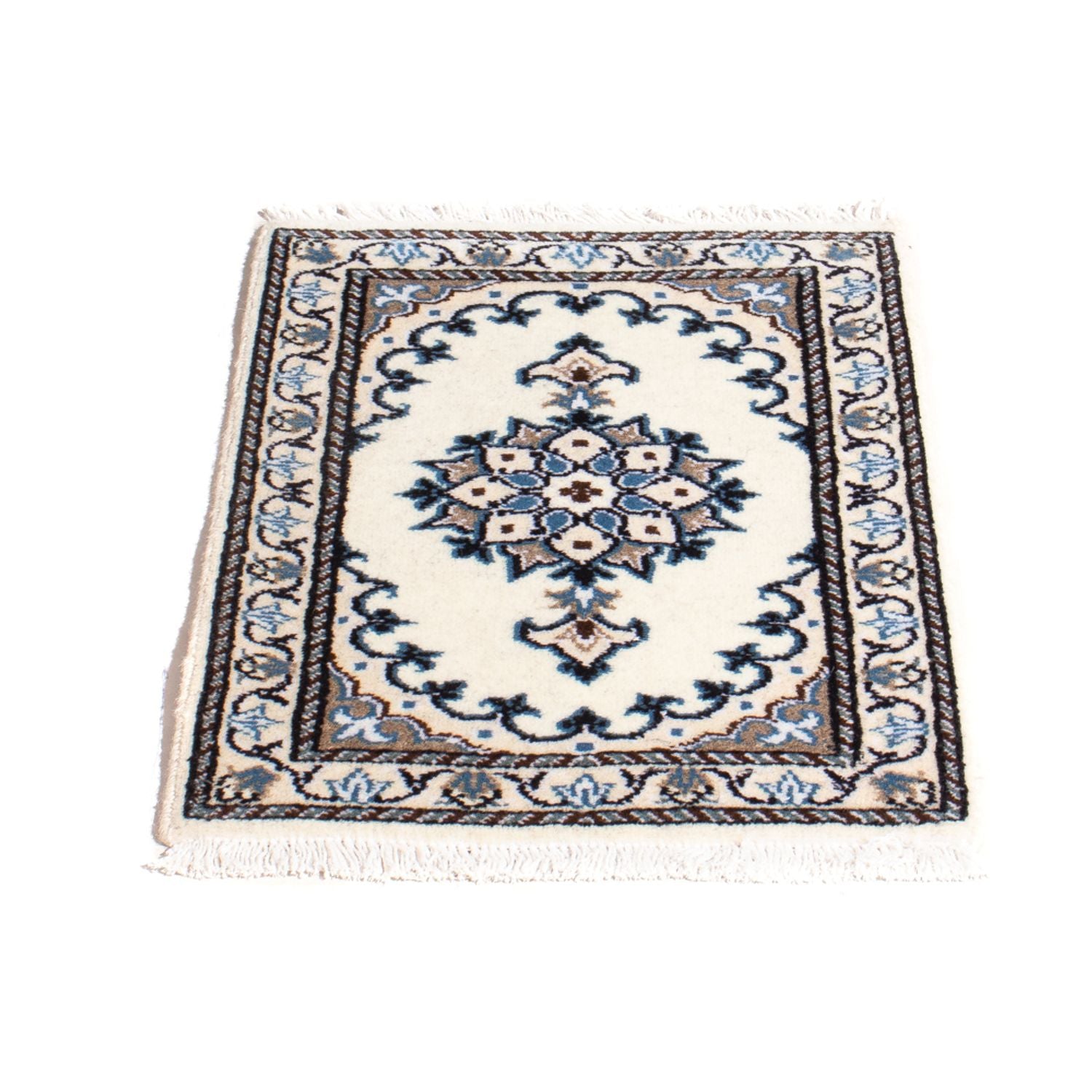 Tapis persan - Nain - 60 x 40 cm - bleu clair