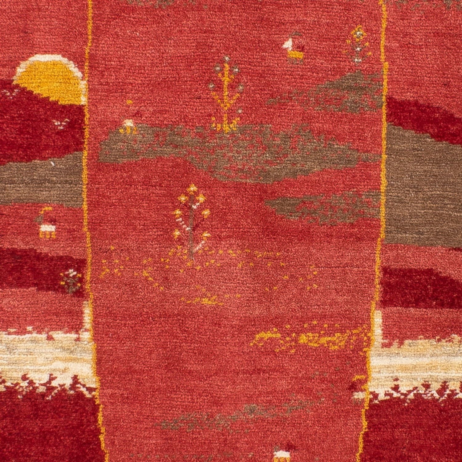 Tapis de couloir Tapis Gabbeh - Persan - 205 x 74 cm - rouge