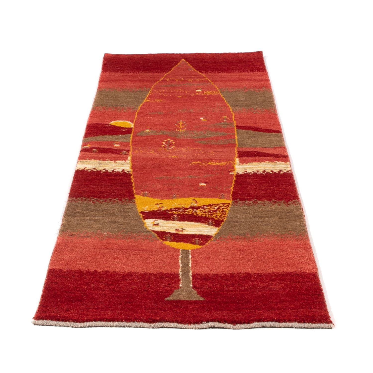 Tapis de couloir Tapis Gabbeh - Persan - 205 x 74 cm - rouge