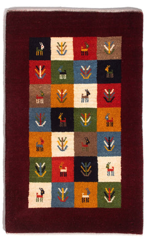 Tapis Gabbeh - Persan - 88 x 61 cm - multicolore