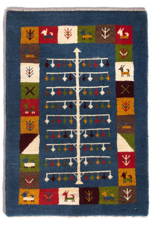 Tapis Gabbeh - Persan - 90 x 62 cm - multicolore