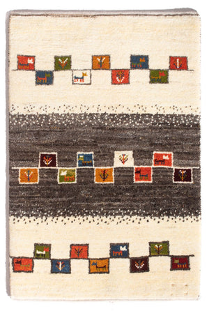 Tapis Gabbeh - Persan - 92 x 63 cm - multicolore
