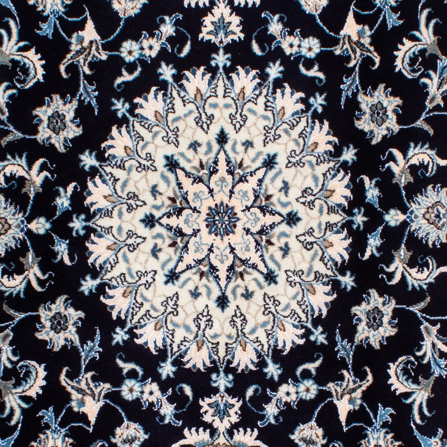 Tapis persan - Nain - 239 x 166 cm - bleu foncé
