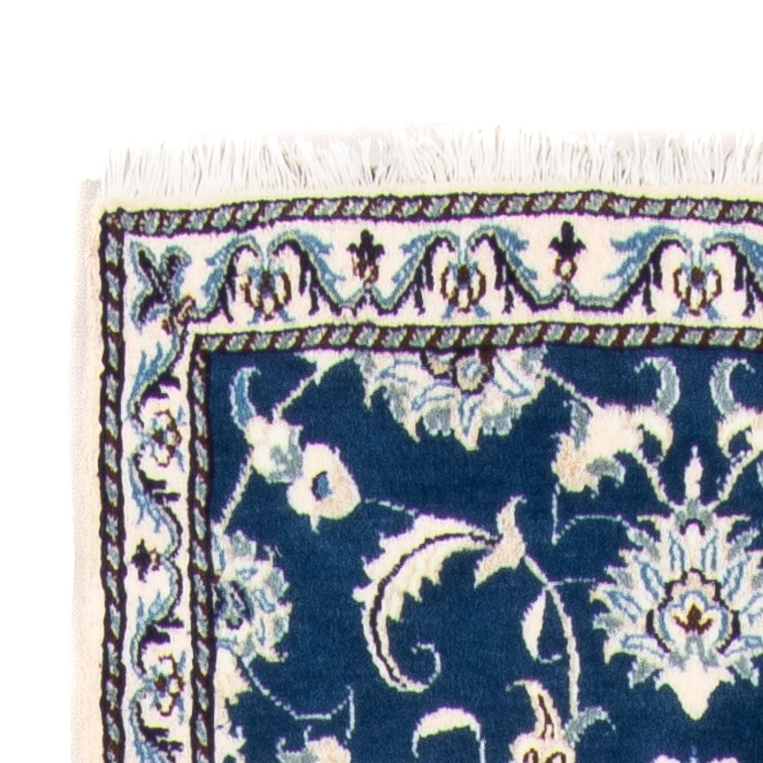 Tapis de couloir Tapis persan - Nain - 254 x 79 cm - bleu foncé