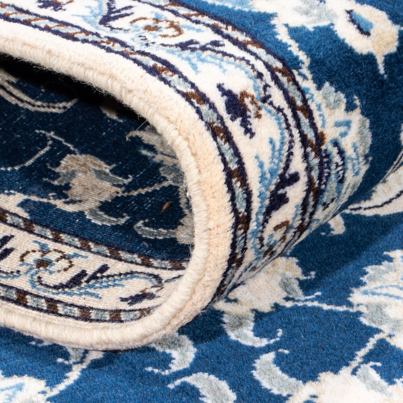 Tapis de couloir Tapis persan - Nain - 254 x 79 cm - bleu foncé