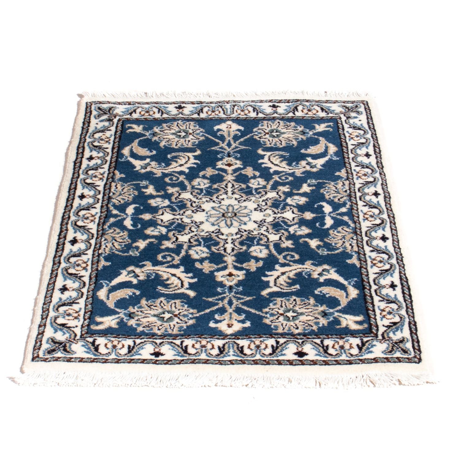 Tapis persan - Nain - 90 x 60 cm - bleu