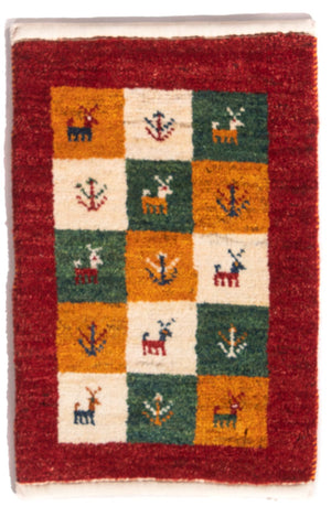 Tapis Gabbeh - Persan - 60 x 40 cm - multicolore