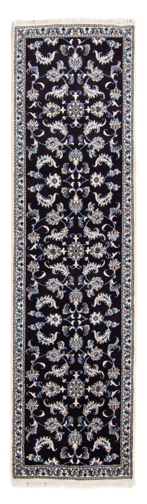 Tapis de couloir Tapis persan - Nain - 291 x 78 cm - bleu foncé