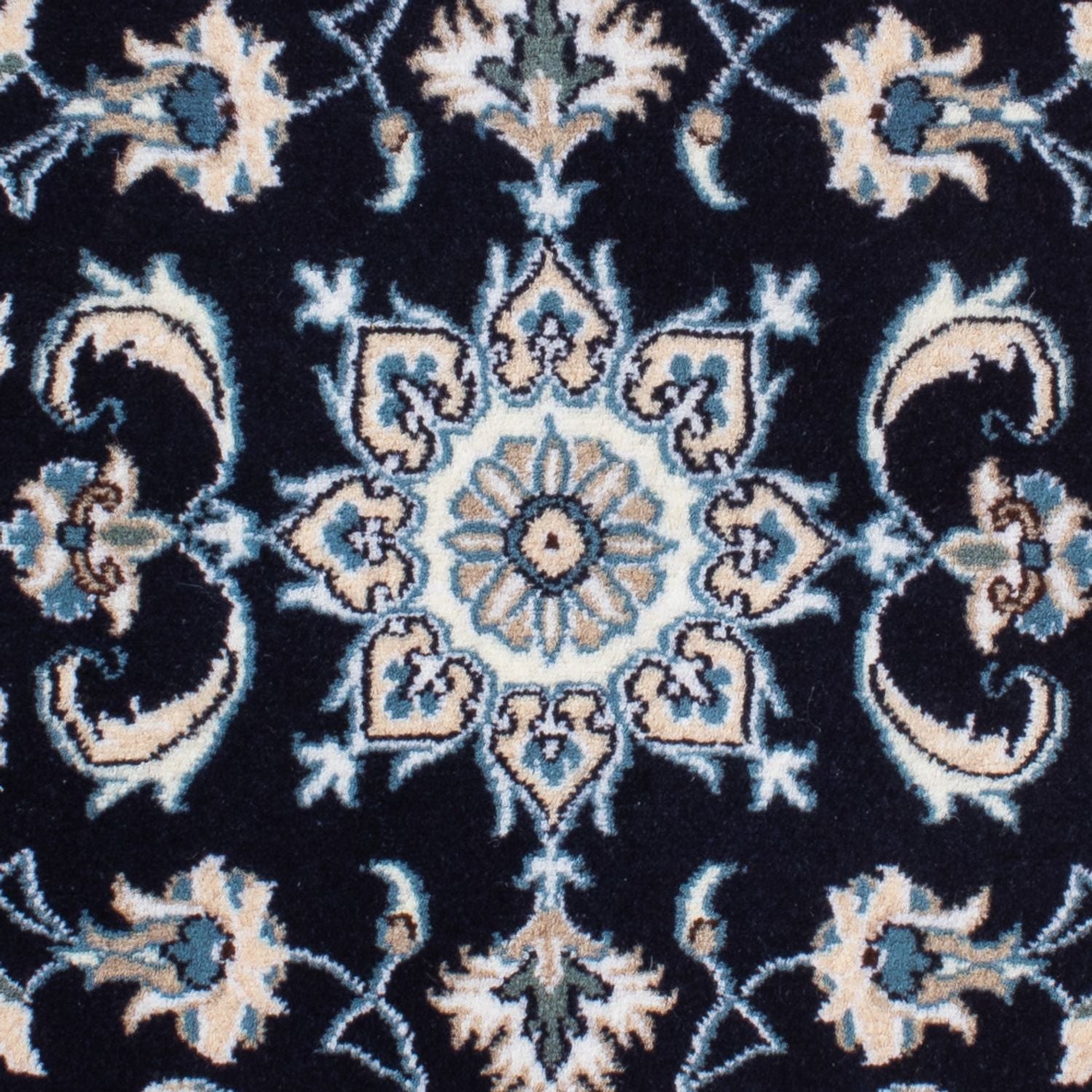 Tapis persan - Nain - 136 x 68 cm - bleu foncé