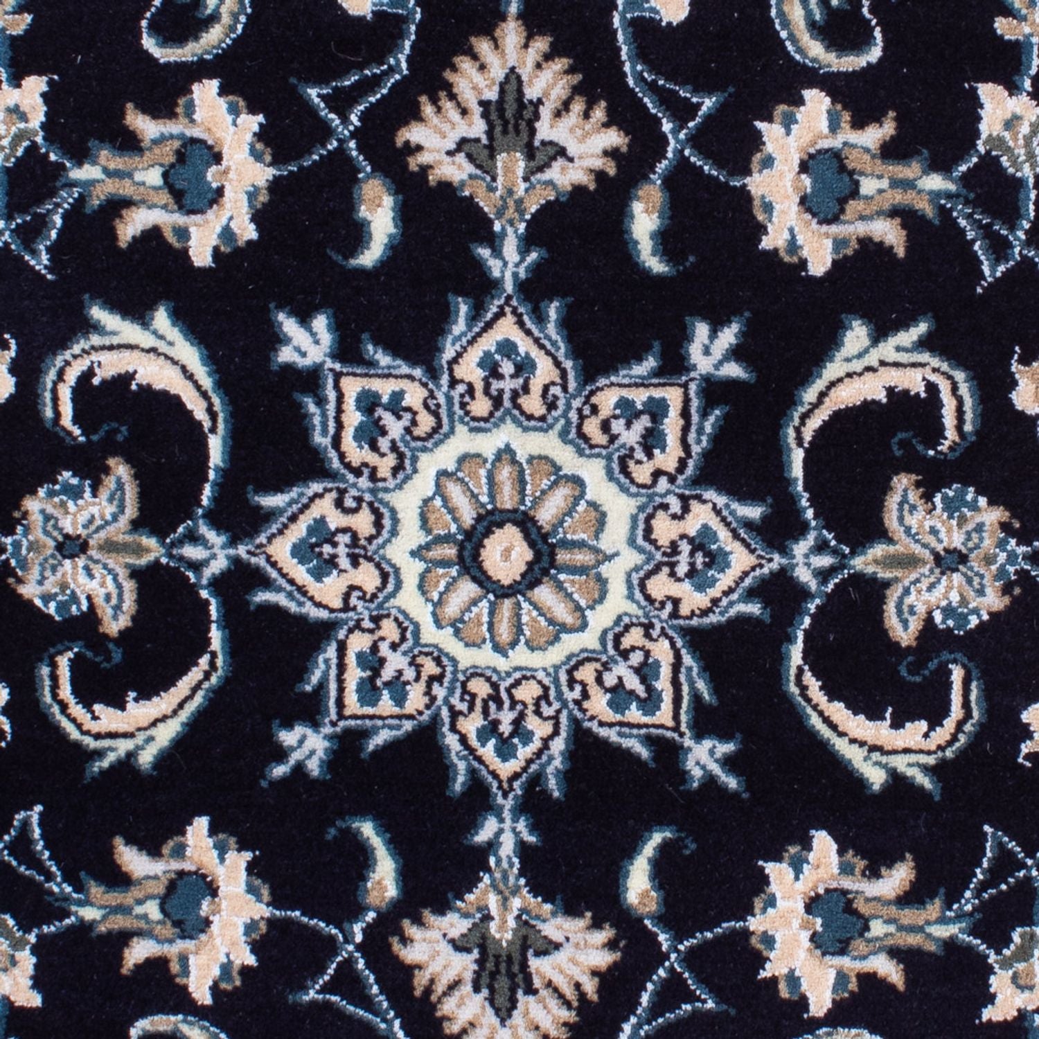 Tapis persan - Nain - 141 x 72 cm - bleu foncé