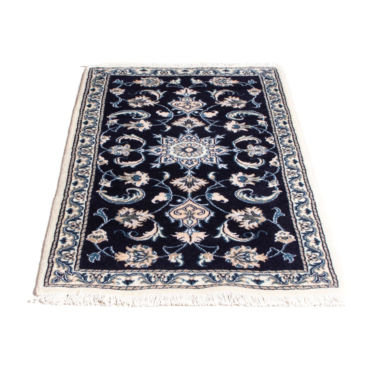 Tapis persan - Nain - 141 x 72 cm - bleu foncé