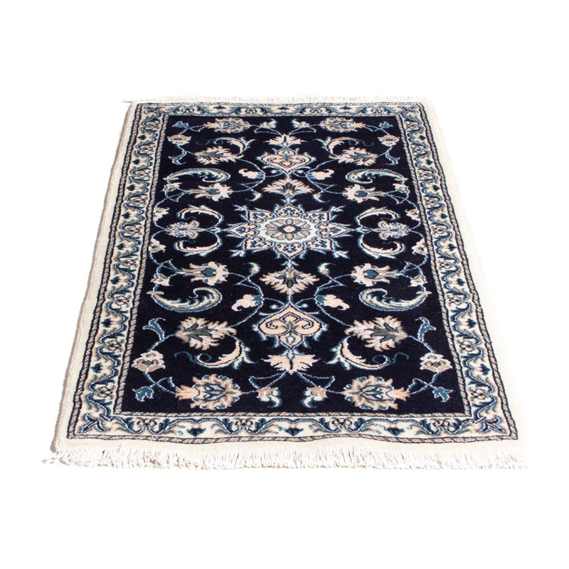 Tapis persan - Nain - 141 x 72 cm - bleu foncé