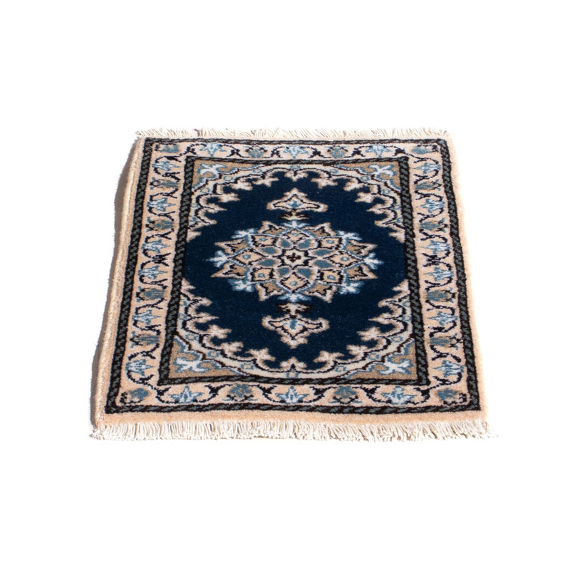 Tapis persan - Nain - 60 x 40 cm - bleu foncé