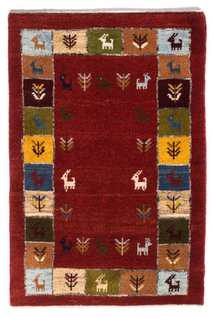 Tapis Gabbeh - Persan - 88 x 61 cm - multicolore