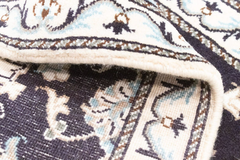 Tapis persan - Nain - 84 x 58 cm - bleu foncé