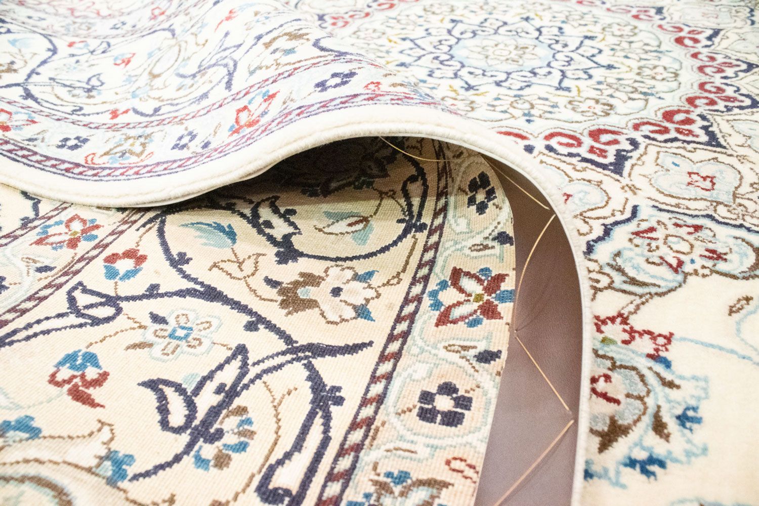 Tapis persan - Nain - Royal - 304 x 200 cm - blanc naturel