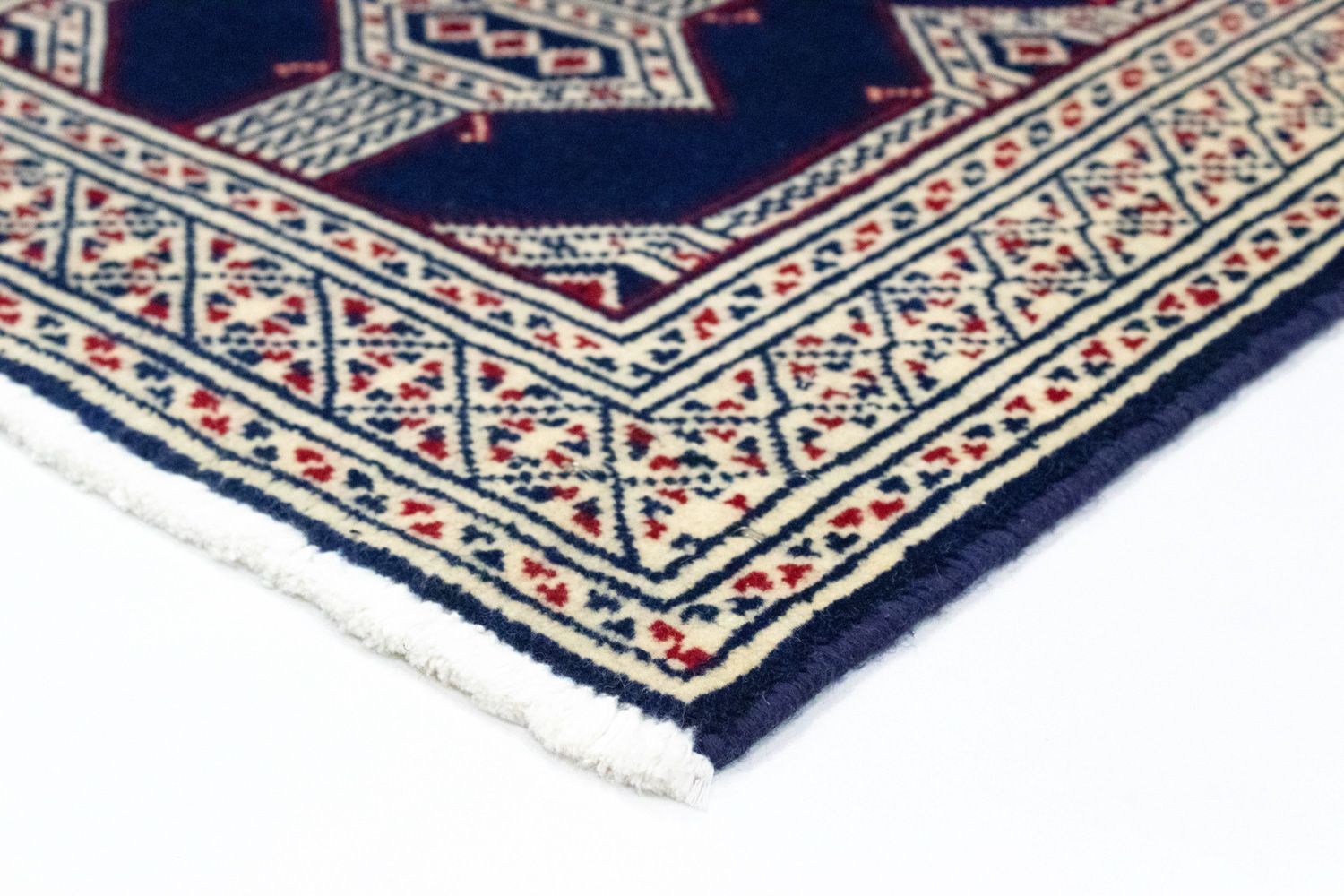 Tapis Turkaman - 90 x 62 cm - bleu