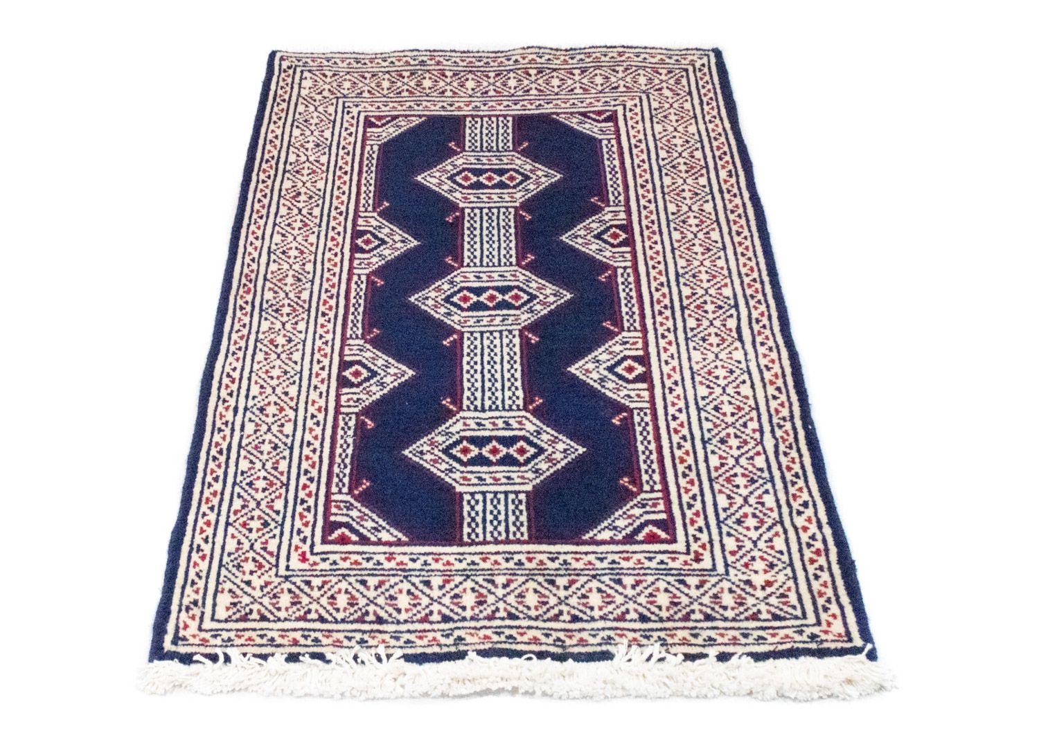 Tapis Turkaman - 90 x 62 cm - bleu