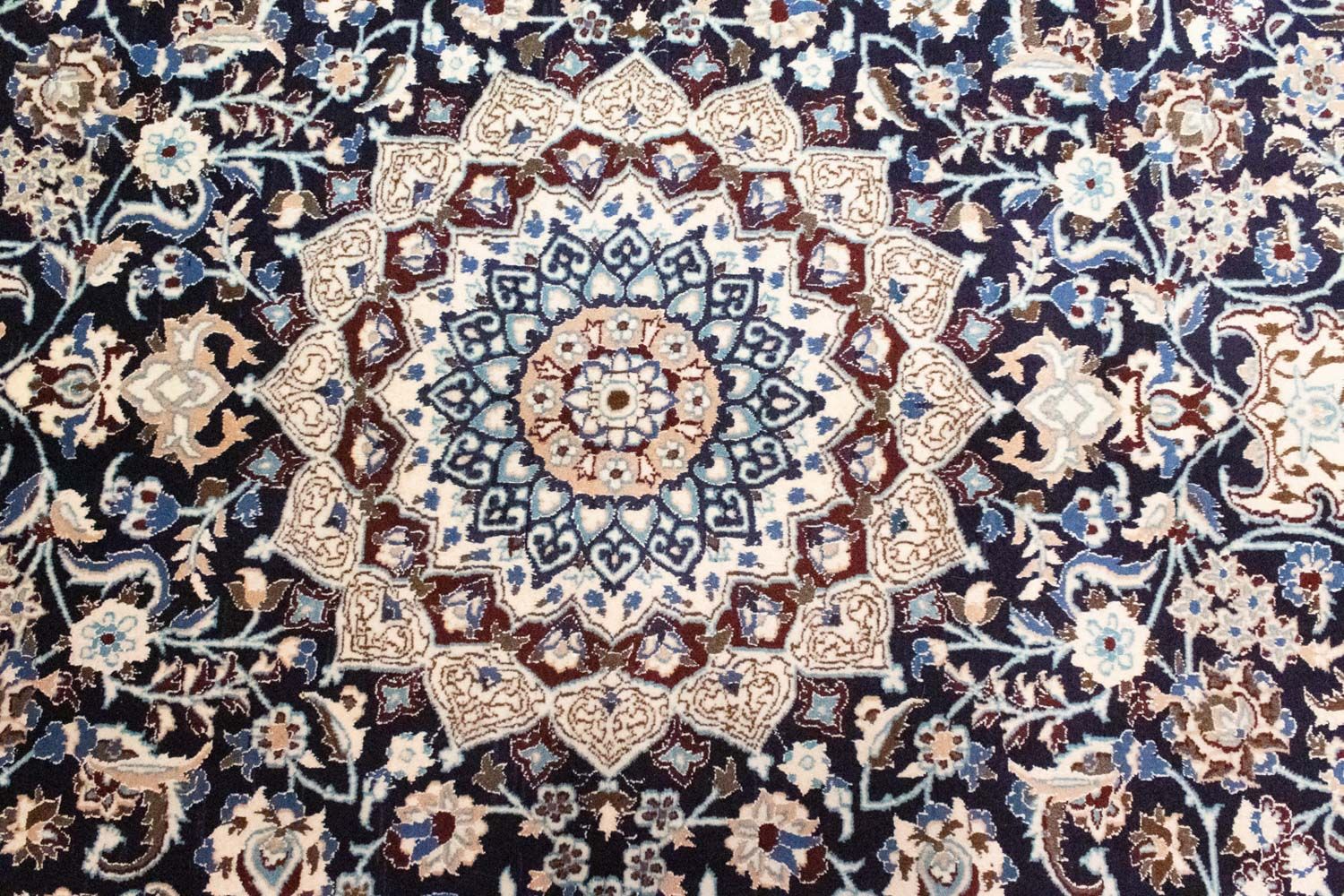 Tapis persan - Nain - Royal - 300 x 200 cm - bleu foncé