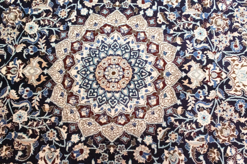 Tapis persan - Nain - Royal - 300 x 200 cm - bleu foncé