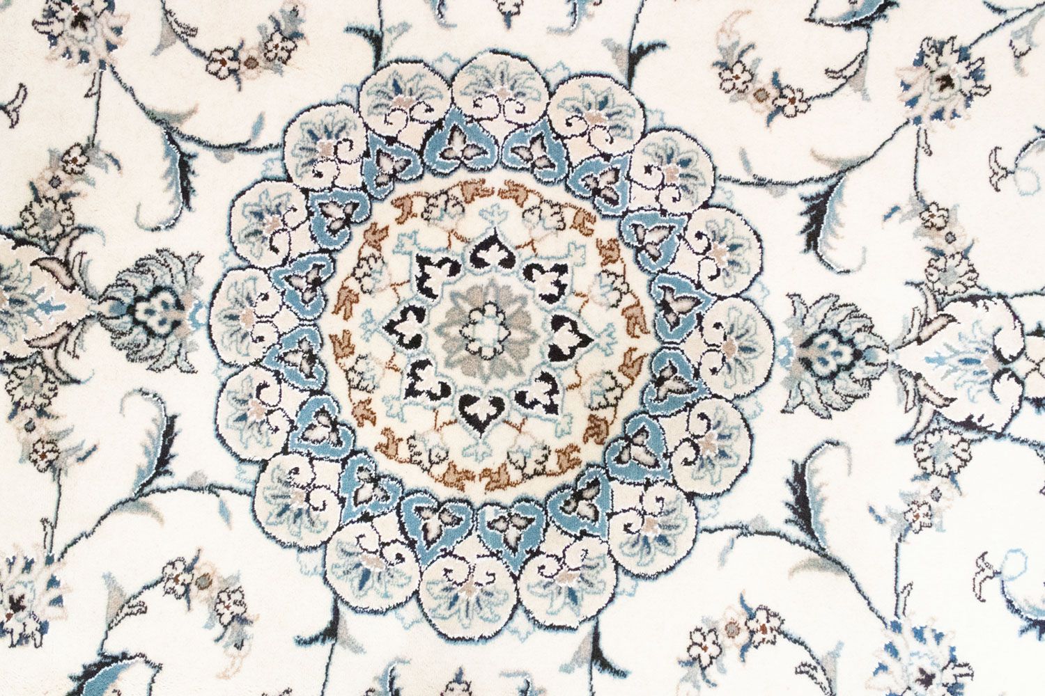 Tapis persan - Nain - 280 x 198 cm - blanc naturel