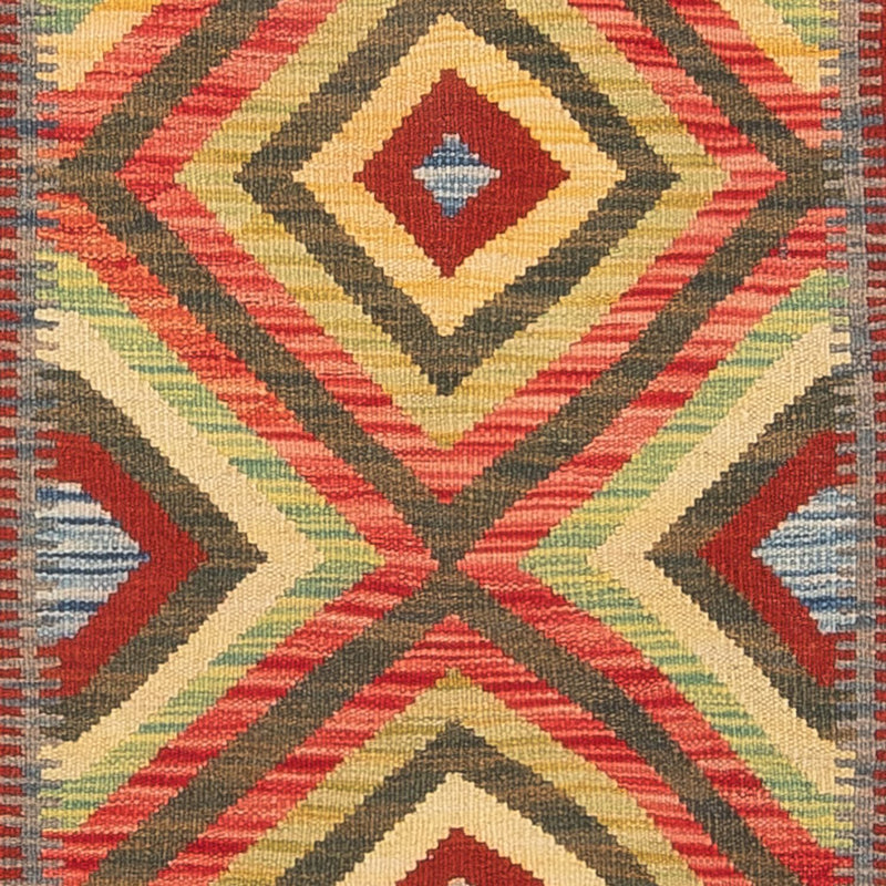 Tapis de couloir Tapis Kelim - Splash - 402 x 91 cm - multicolore
