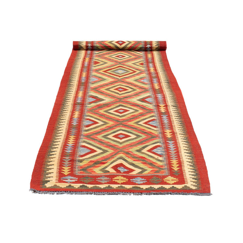 Tapis de couloir Tapis Kelim - Splash - 402 x 91 cm - multicolore