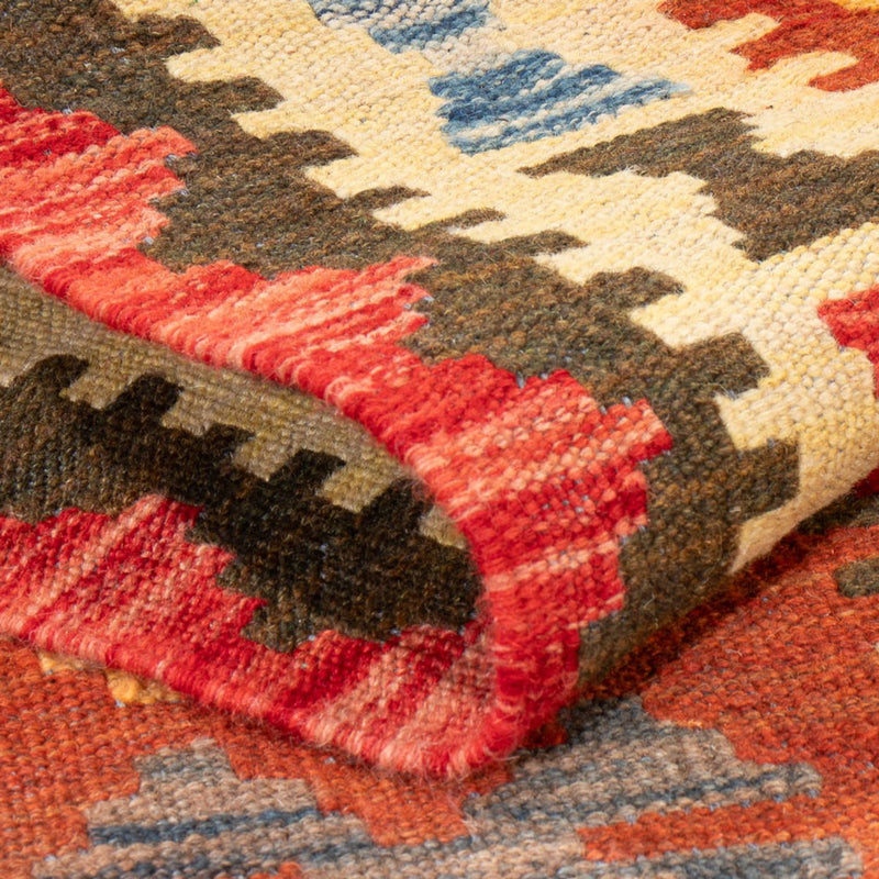 Tapis de couloir Tapis Kelim - Splash - 201 x 102 cm - multicolore