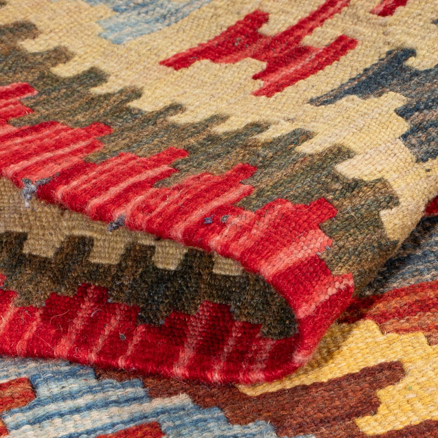 Tapis de couloir Tapis Kelim - Splash - 201 x 94 cm - multicolore