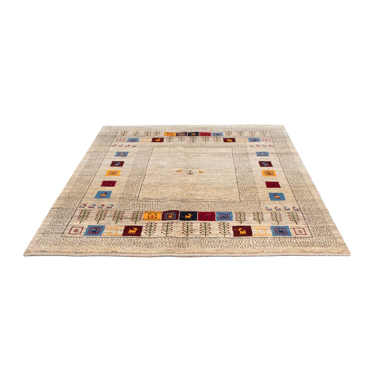 Tapis Gabbeh - Persan - 196 x 155 cm - multicolore