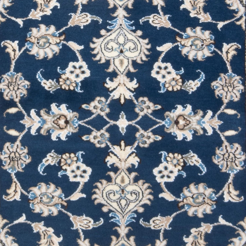 Tapis de couloir Tapis persan - Nain - 200 x 79 cm - bleu de mer