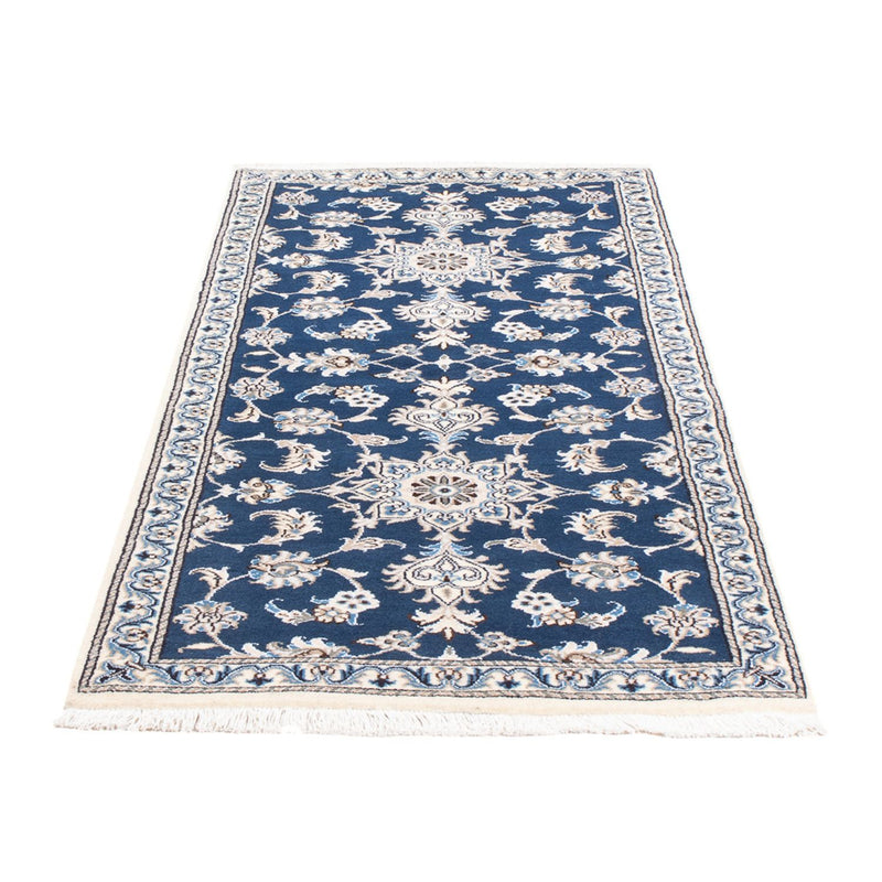 Tapis de couloir Tapis persan - Nain - 200 x 79 cm - bleu de mer