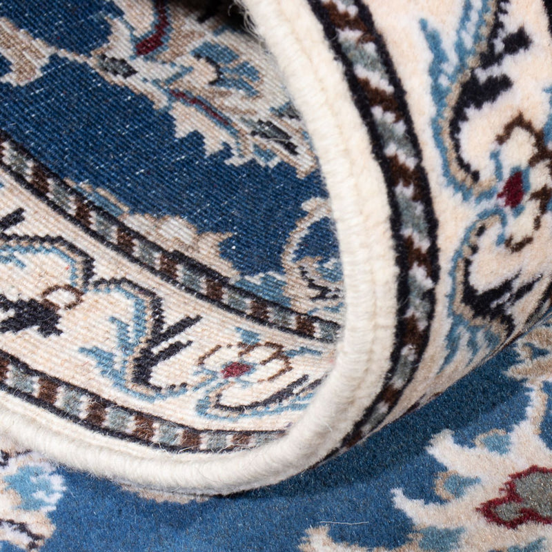 Tapis de couloir Tapis persan - Nain - 198 x 78 cm - bleu de mer