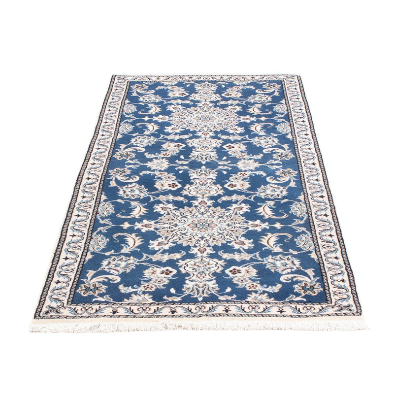 Tapis de couloir Tapis persan - Nain - 198 x 78 cm - bleu de mer