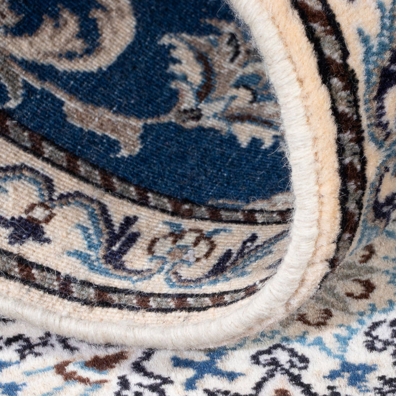 Tapis de couloir Tapis persan - Nain - 198 x 79 cm - bleu de mer
