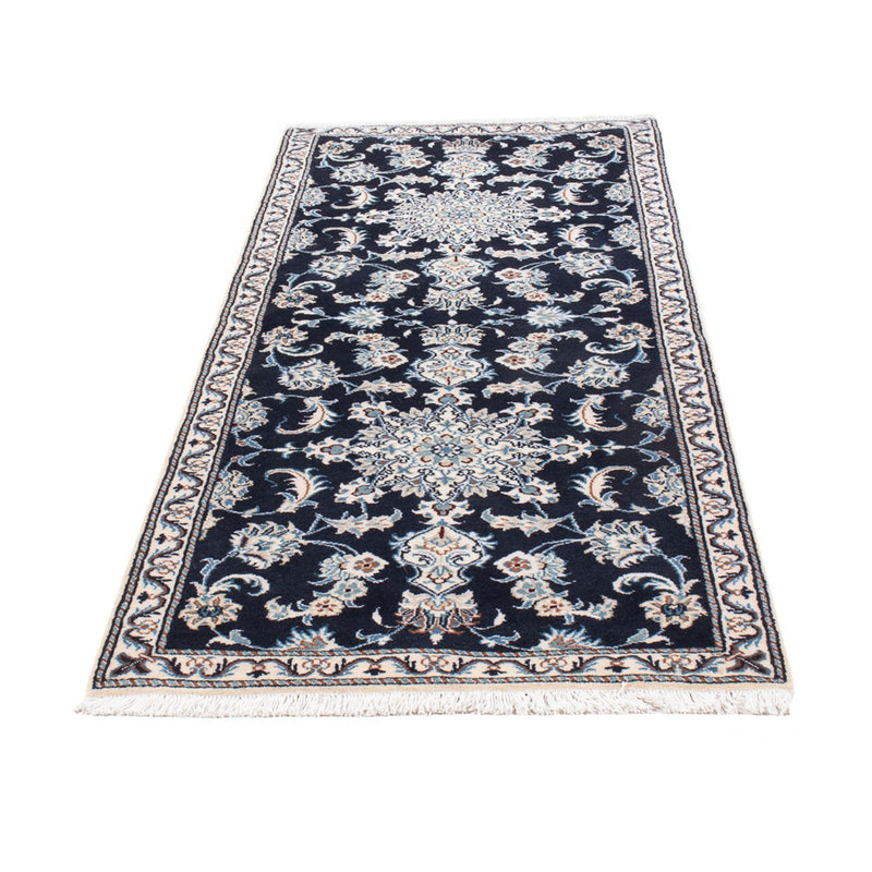 Tapis de couloir Tapis persan - Nain - 210 x 79 cm - bleu foncé