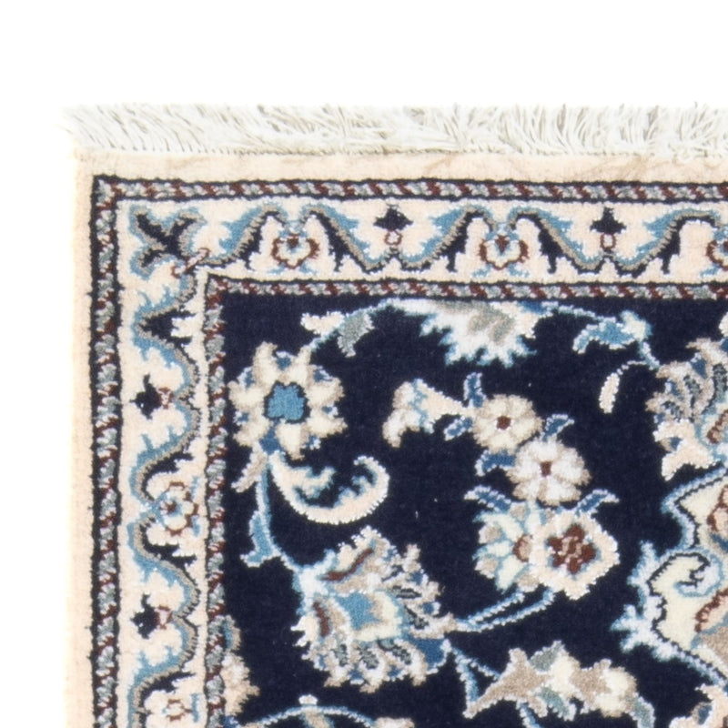Tapis de couloir Tapis persan - Nain - 197 x 77 cm - bleu foncé