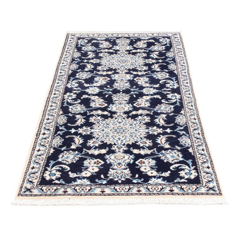 Tapis de couloir Tapis persan - Nain - 197 x 77 cm - bleu foncé