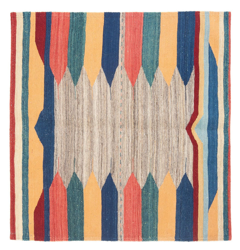 Tapis Kelim - Oriental carré  - 128 x 125 cm - vert menthe