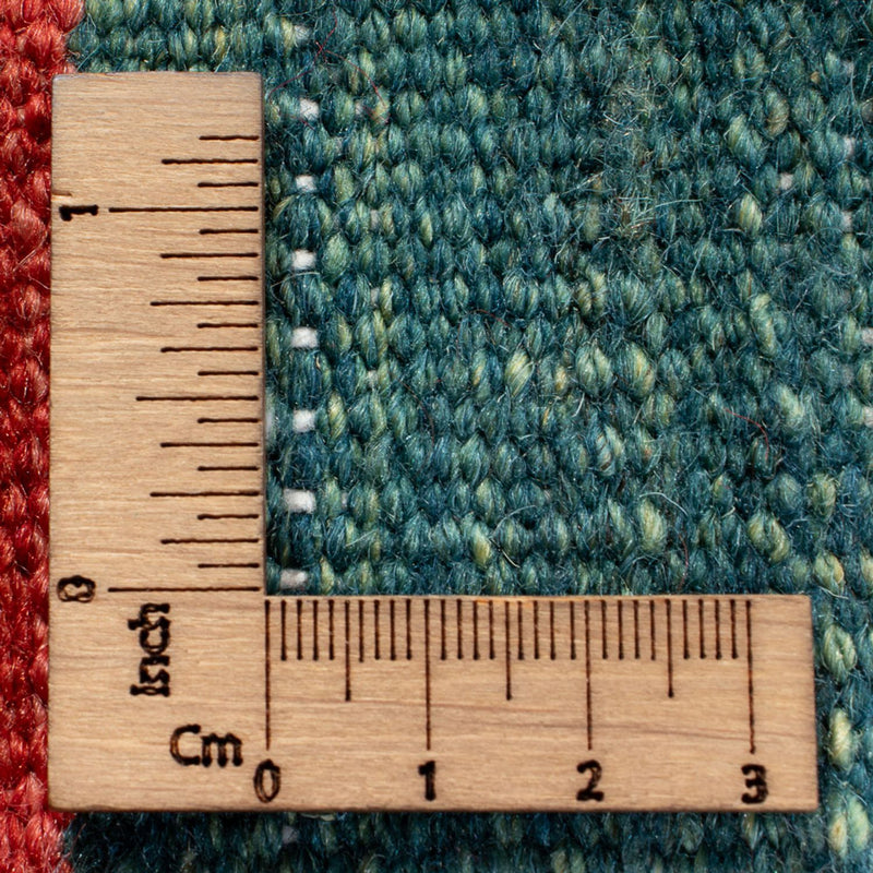 Tapis Kelim - Oriental carré  - 129 x 125 cm - vert menthe
