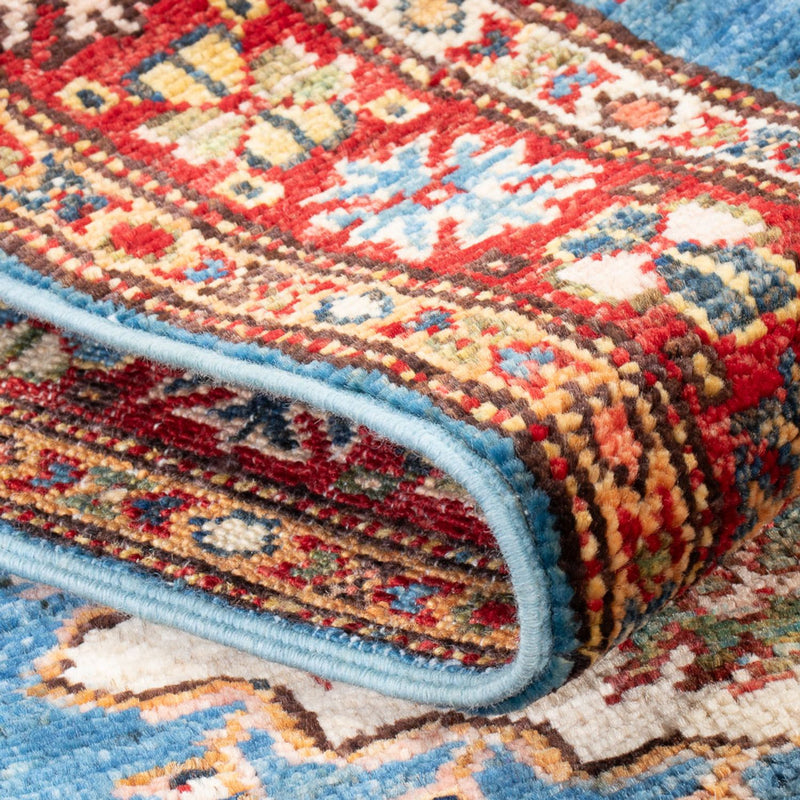 Tapis de couloir Tapis Ziegler - Kazak - 205 x 63 cm - bleu