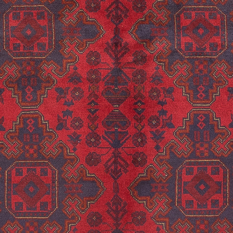 Tapis afghan - Kunduz - 200 x 152 cm - rouge foncé