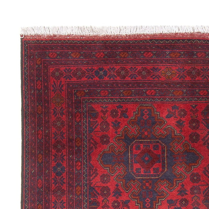 Tapis afghan - Kunduz - 200 x 152 cm - rouge foncé