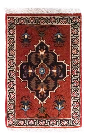 Tapis persan - Nomadic carré  - 54 x 40 cm - rouge