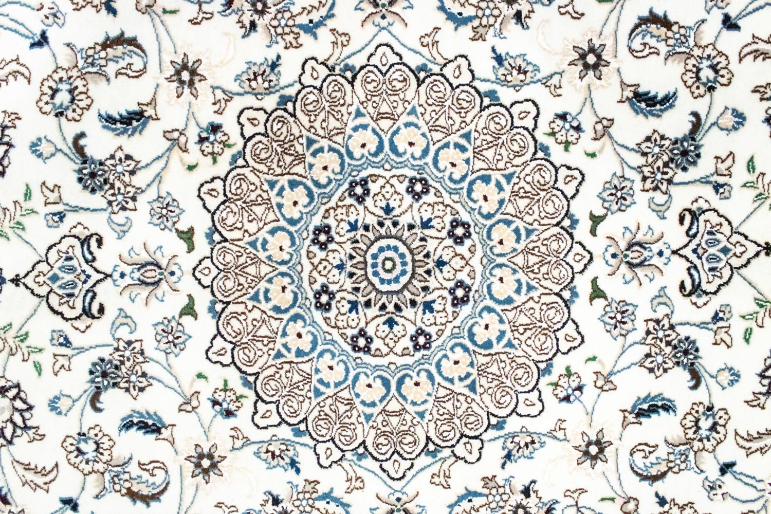 Tapis persan - Nain - Royal - 245 x 155 cm - blanc naturel